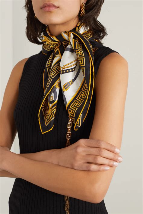 strighe stoffa versace|versace silk scarf.